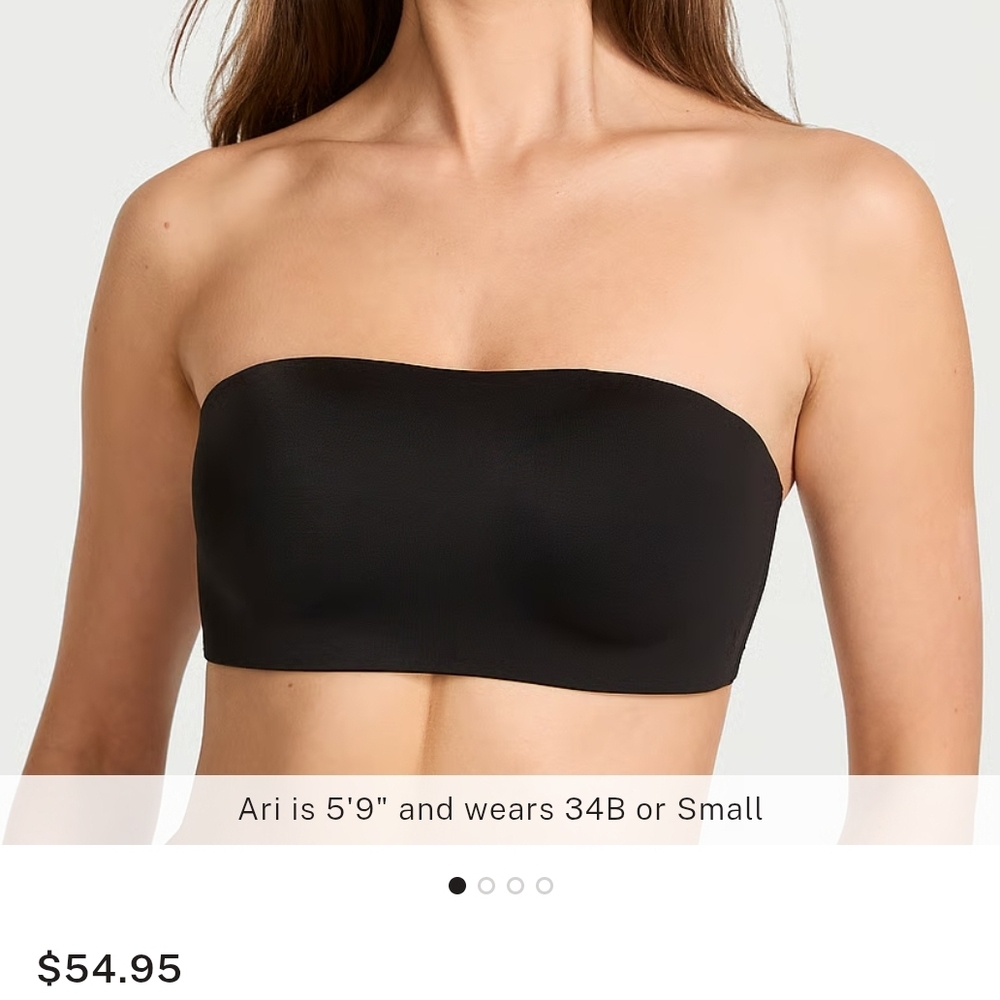 Victoria's Secret Black Love Cloud Strapless Convertible Bra Small DD